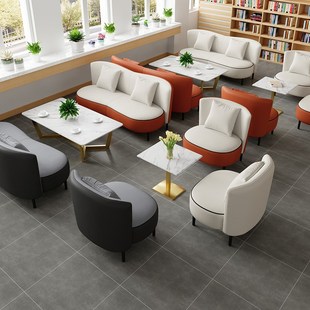 休息区接待沙发茶几组合咖啡厅桌椅洽谈酒店前台大厅等候区阅览室