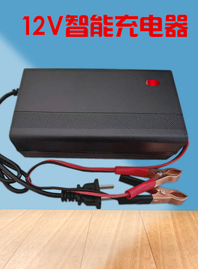 12V电瓶充电器12V12AH20AH安电动车单块铅酸蓄电池12伏充电器智能