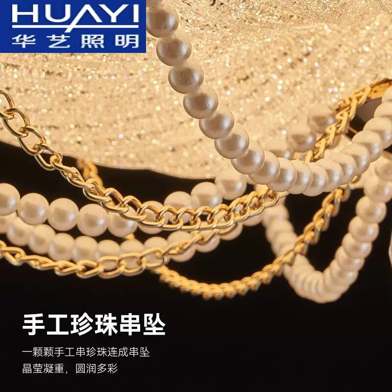华艺照明法式卧室吸顶灯led圆形南瓜灯轻奢水晶书房主卧设计师款