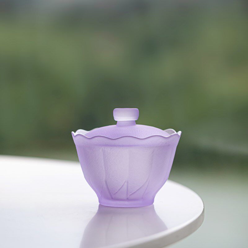 紫色磨砂琉璃茶具套装女士高档玻璃功夫茶具茶室高颜值2025新款