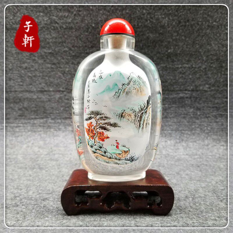 内瓶画水晶工艺品 创意内画 鼻烟壶特色纯手工绘制 衡水特产