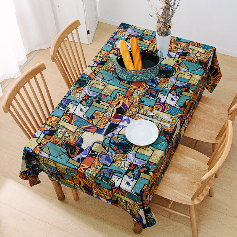 棉麻布艺桌布东南亚酒吧咖啡餐厅民族风长方形书桌茶几餐桌垫盖布