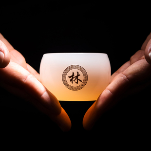 主人杯私人定制姓氏茶杯个人专用刻字琉璃功夫茶具订制单杯盏杯子