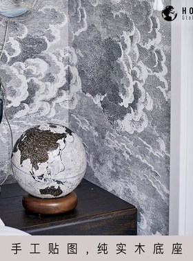 宏微地球手工地球仪书房客厅办公室样板间摆件双语地球仪25cm北斗