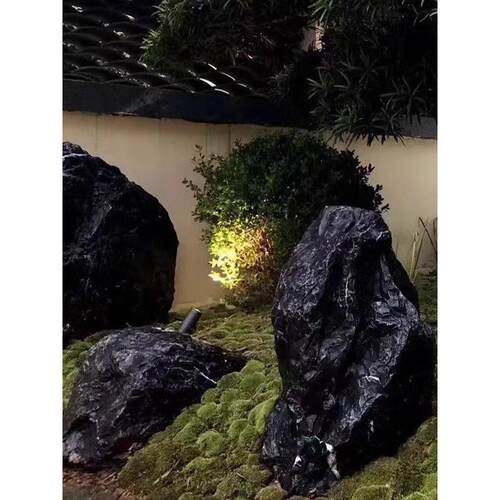 黑山石水钵流水异形加工定制石雕置石组合园林景观庭院假山石摆件