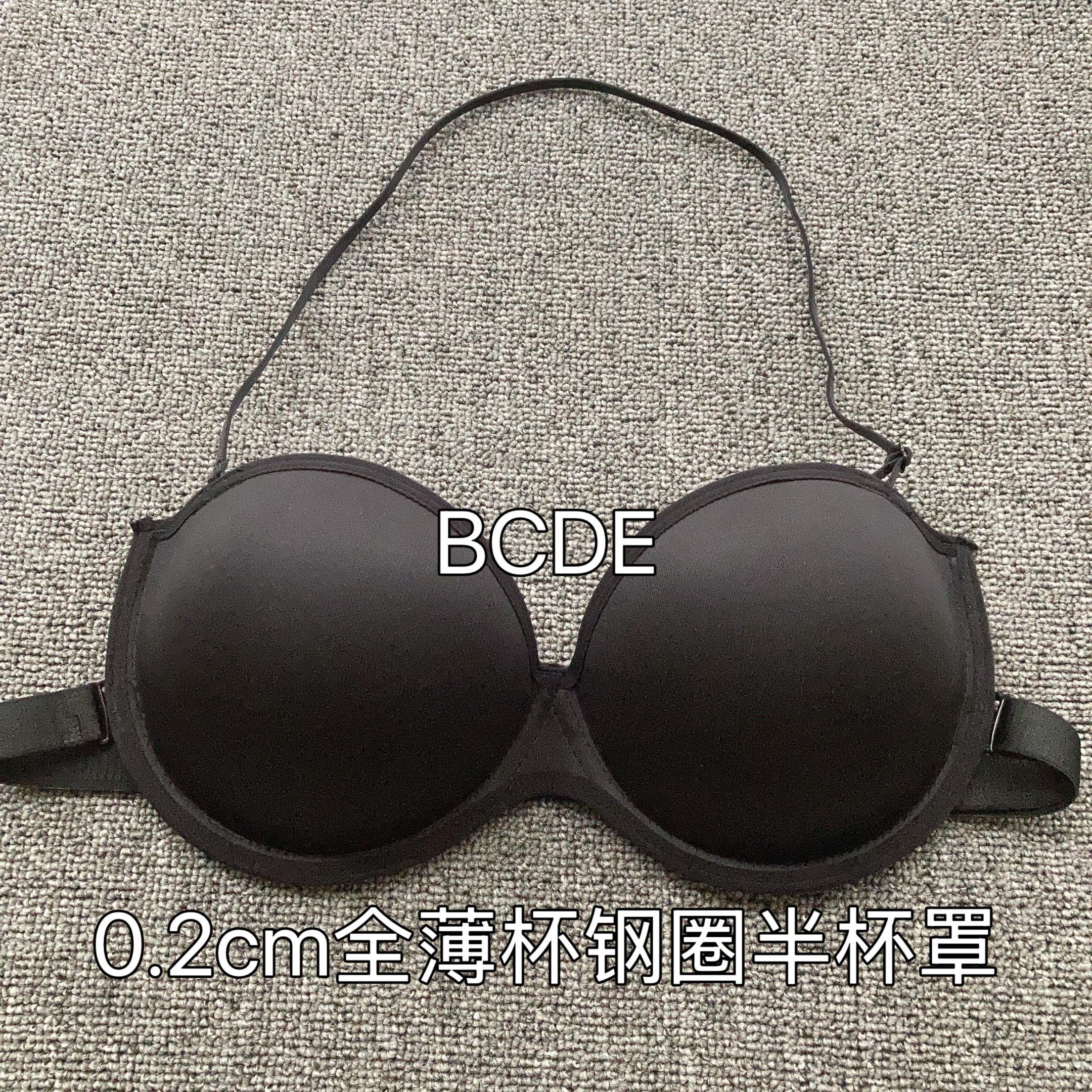 新无肩带内衣女挂脖抹胸式文胸罩裹胸大胸薄款吊带美背晚礼服内衣