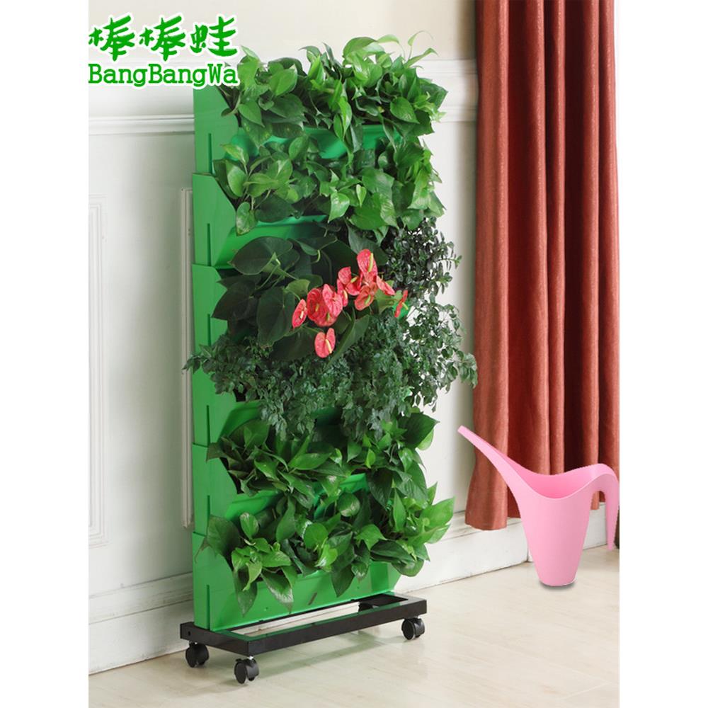 落地式铁艺移动花架带轮多层自吸水屏风客厅高端室内阳台种植架
