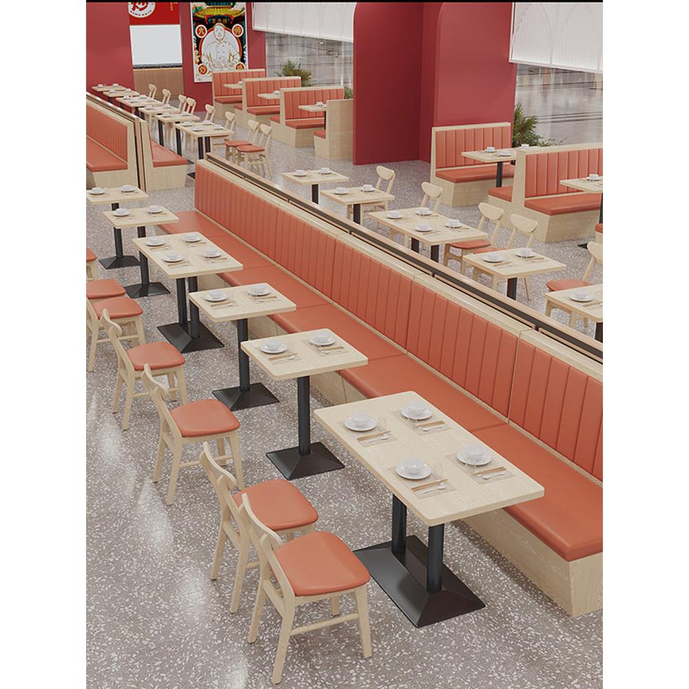 商用连锁店餐饮靠墙卡座沙发西餐厅小吃店面馆火锅麻辣烫桌椅组合
