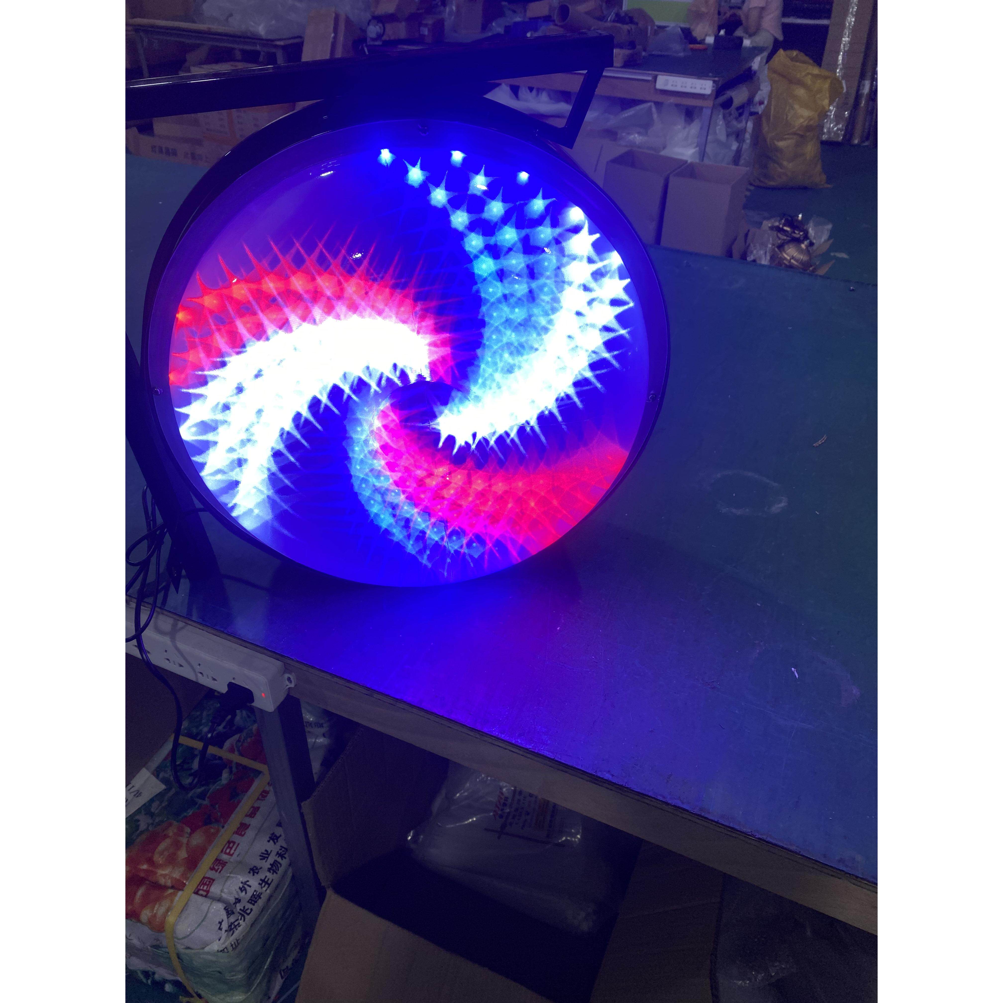 厂家包邮/美容美发转灯/廊理发标志灯/美发挂墙风车LED水晶大圆灯