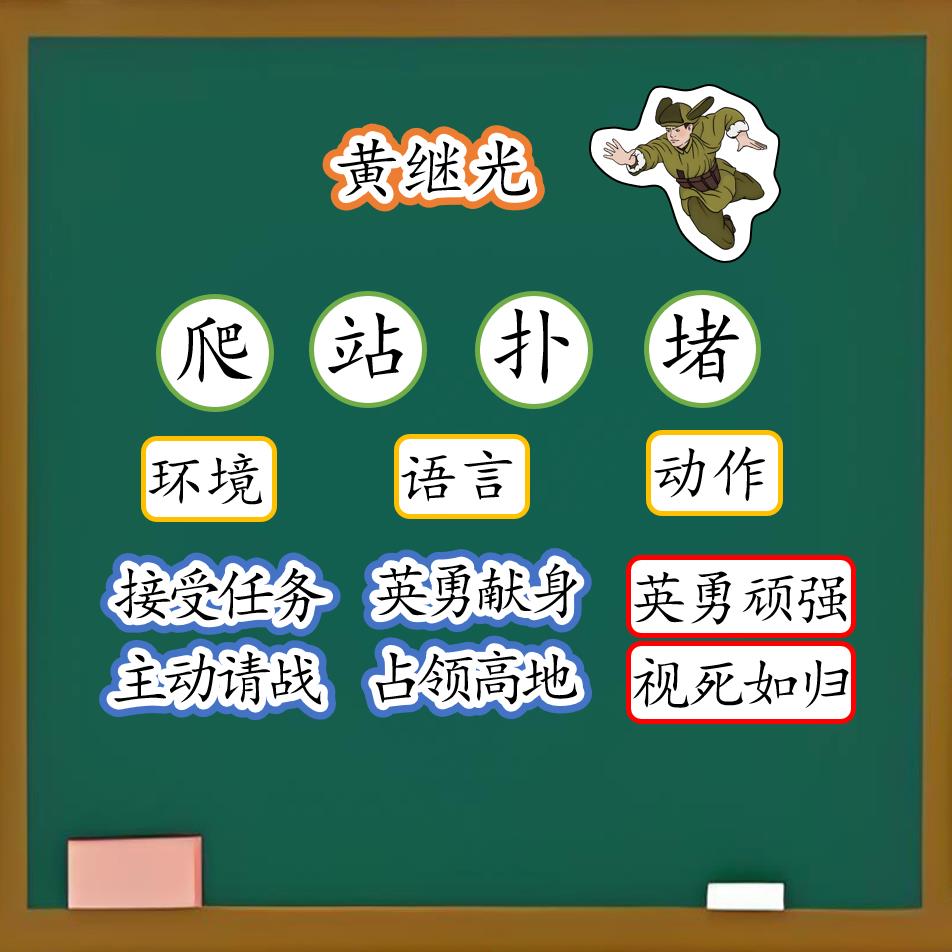 黄继光板贴公开课教具板书设计教学黑板定制塑封磁性贴四下语文