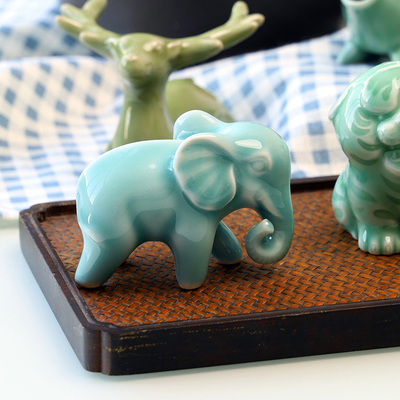 龙泉云骏青瓷茶具茶宠动物可爱茶桌上的小摆件茶玩茶道配件装饰品