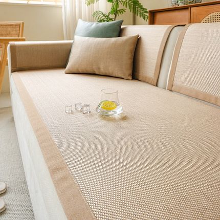 2025夏季冰丝凉席沙发垫防滑夏天凉坐垫子可水洗凉垫藤席沙发套罩