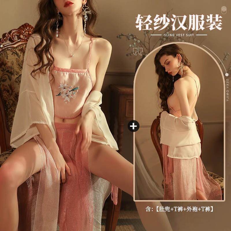 薛灵儿中国风古装性感睡衣女舞姬分片狐妖汉服趣味超仙系带古风装