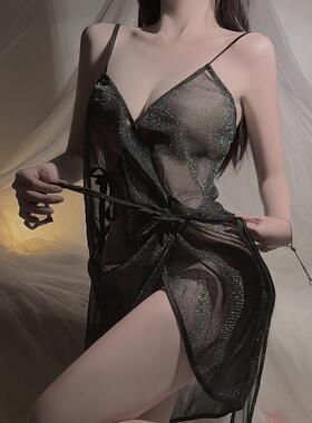 IFELINSE 内衣性感女款春夏季2024新款睡裙蕾丝透纱纯欲小胸睡衣