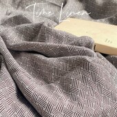 经典 席纹纯亚麻加厚提花两用可铺可盖凉席盖毯沙发巾水洗柔软亲肤