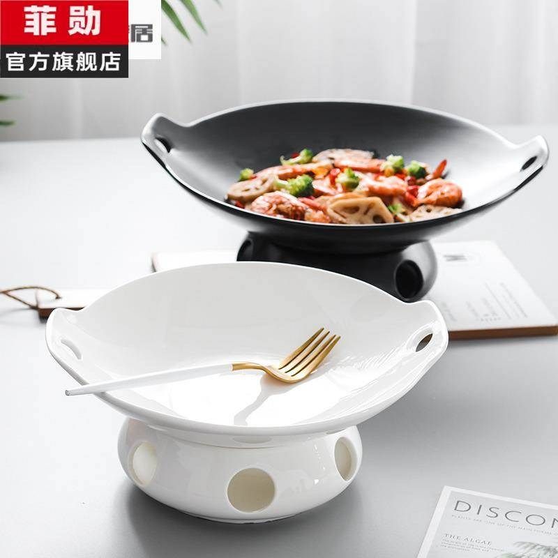 陶瓷明炉干锅酒精炉子家用小火锅酒精商用保温餐具煲蜡烛加热炉