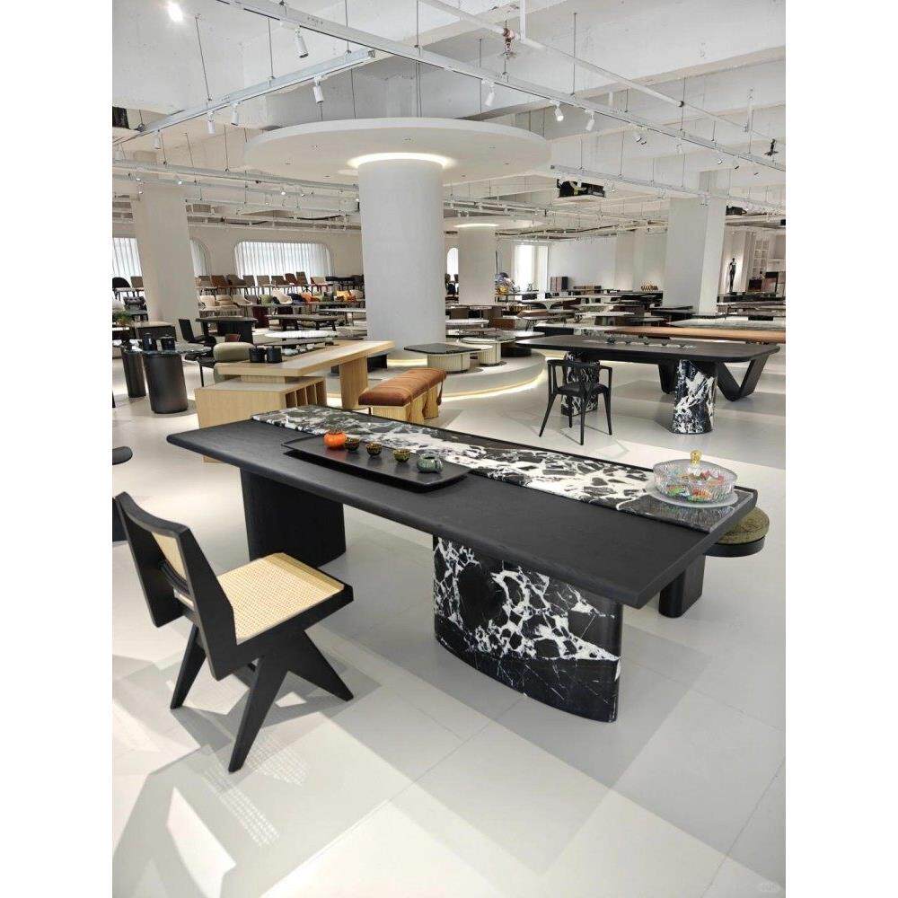 意式轻奢大理石茶桌现代设计师款高级茶台家用客厅办公室泡茶台