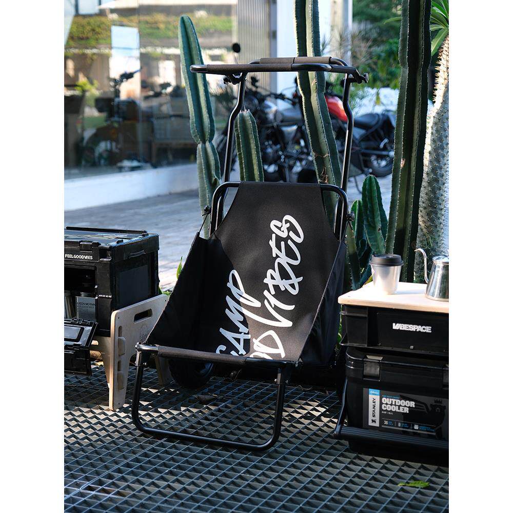 折叠推车户外野营钓鱼收纳露营椅搬运便携购物旅行小拖车铝合金