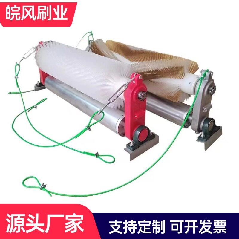 无动力滚刷清扫器煤矿水泥砂石厂输送机输送带料耐磨尼龙丝毛刷辊