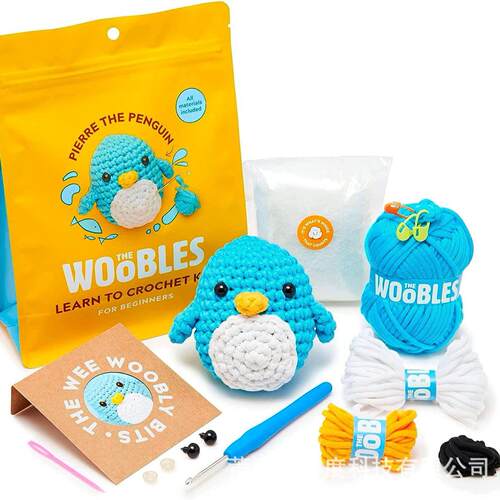 跨境爆款beginner crochet kit初学者循序渐进视频教程钩针套装