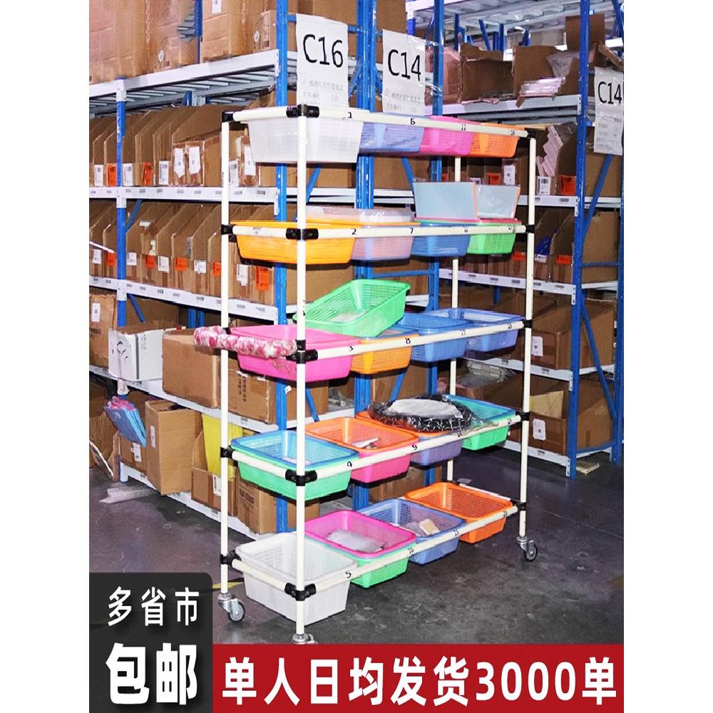 吉宫线棒电商拣货车仓库配货车分拣车带轮工具车拉货斜面分检车