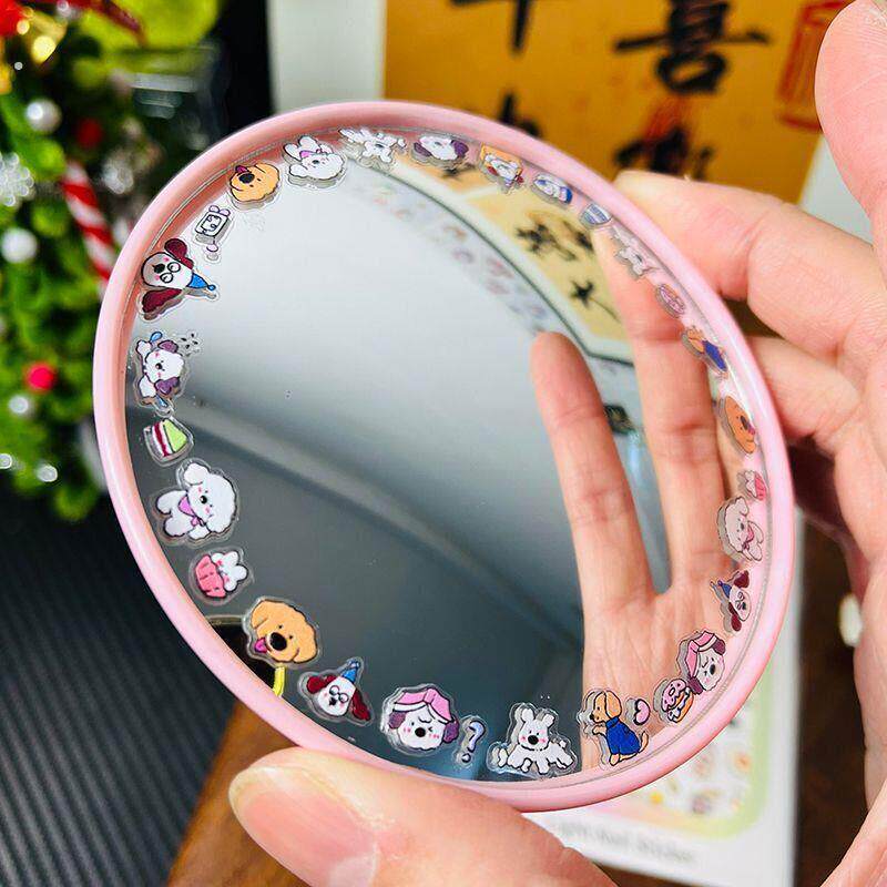 反光镜旅行拍照货车小圆镜凸面随身手持拍照小镜子圆形旅游凸面镜