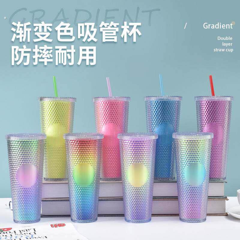 心动的信号同款水杯第七季翁青雅双层吸管杯大容量办公室咖啡杯子