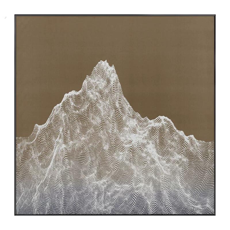 抽象山峰线条肌理浮雕油画现代简约入户玄关装饰画客厅玄幻壁挂画