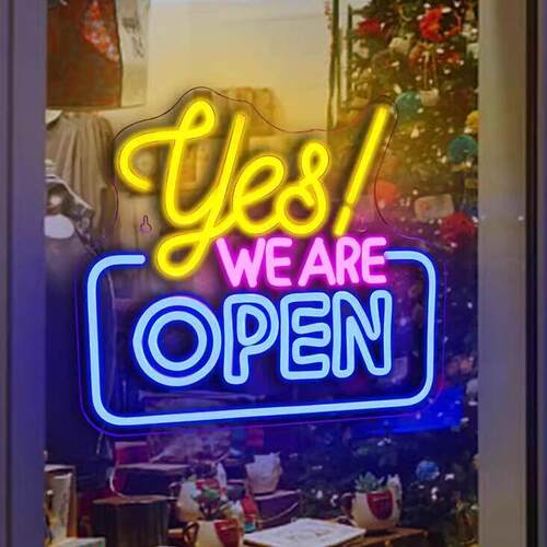 led霓虹灯OPEN商业门店营业广告氛围柔性压克力灯牌led装饰灯