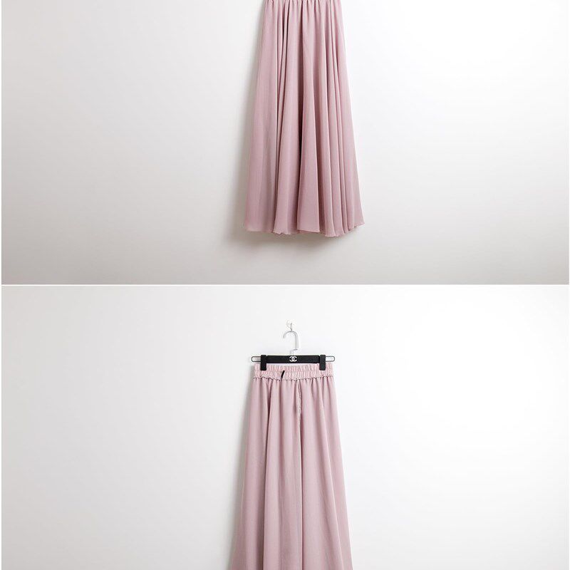 长裙夏半身裙中长款女高腰大摆沙滩海边春秋波西米亚雪纺半身长裙
