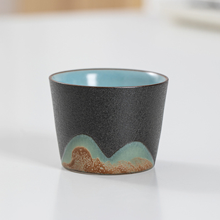 陶瓷品茗杯功夫茶具茶杯禅黑日式杯彩釉杯子喝茶小茶杯日用小陶杯