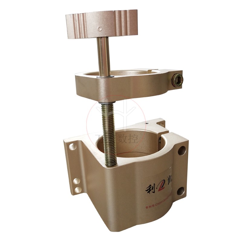 雕刻机金色利凯可调夹具65/80/100MM主轴电机固定座 铝型材夹紧器