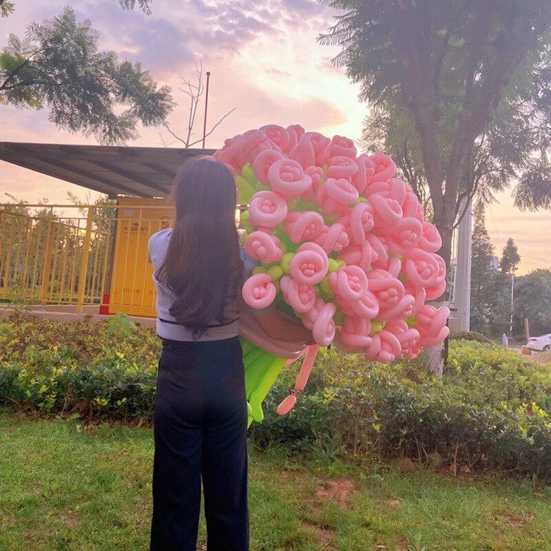 情人节玫瑰花气球DIY花束订婚结婚领证拍照生日布置场景浪漫装饰