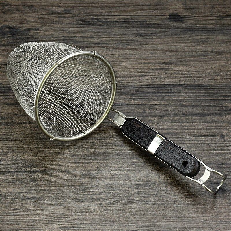 不锈钢粉厘黑色木柄麻辣烫捞面勺米线煮面提笼漏勺过滤网奶茶用品,厨房/烹饪用具,漏勺/滤网勺,淘宝优惠券,粉丝福利购,淘宝优惠卷