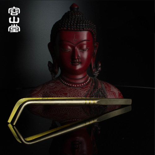 容山堂铜茶夹茶钳茶杯夹茶镊子茶则夹子功夫茶具配件茶道六君子