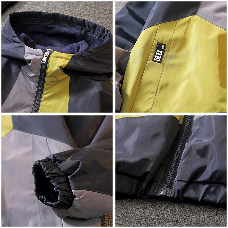 儿童套装男童秋装外套加绒2023新款中大童男孩秋冬款加厚摇粒绒秋