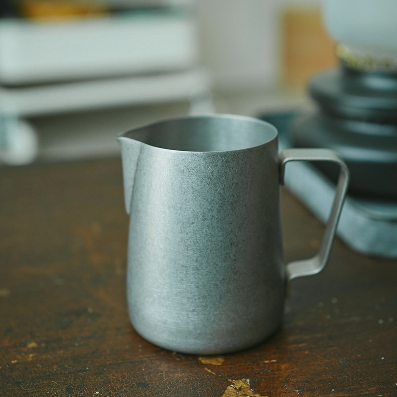 早上好商店复古做旧内刻度拉花杯打奶泡杯尖嘴304不锈钢拉花缸,餐饮具,拉花缸/拉花杯/打奶缸,淘宝优惠券,粉丝福利购,淘宝优惠卷