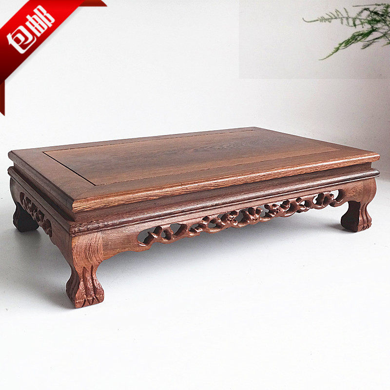 鸡翅木炕几红木底座长方形紫砂壶木雕摆件底座花盆景底座实木木托,家居饰品,木雕,淘宝优惠券,粉丝福利购,淘宝优惠卷
