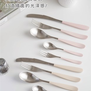 不锈钢刀叉牛排专用刀叉勺三件套便携西餐刀叉套装餐具送礼甜品勺