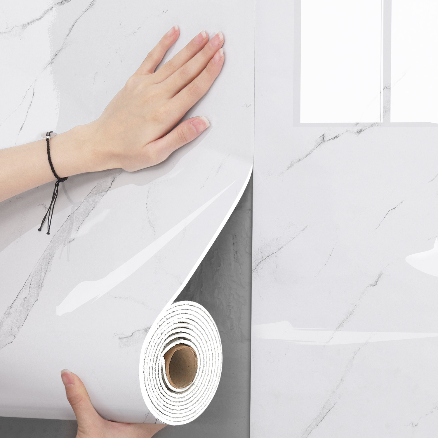 大理石墙壁贴纸电视背景墙面遮丑装饰仿瓷砖墙贴自粘防水防潮墙板,家居饰品,软装墙贴,淘宝优惠券,粉丝福利购,淘宝优惠卷