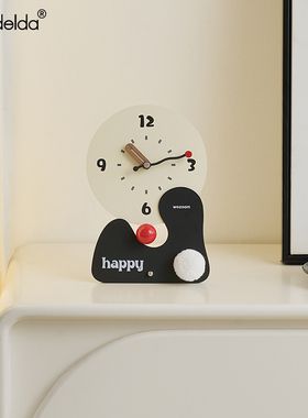 Mandelda客厅入户玄关摆件电视柜钟表摆放式家居桌面装饰品时钟