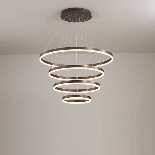 客厅大灯led4环3多圆圈组合铝材7全光谱6饭桌卧室楼梯间长吊灯