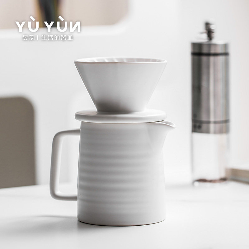 昱韵 咖啡壶套装手冲V60滴滤陶瓷分享壶套装过滤杯咖啡器具组合