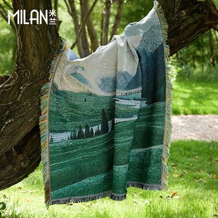 米兰【向心而行】休闲沙发盖毯旅拍装饰巾个性设计办公室午睡毯