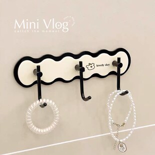 奶油风小狗排钩免打孔卫生间毛巾挂钩强力承重高级感浴室无痕粘钩