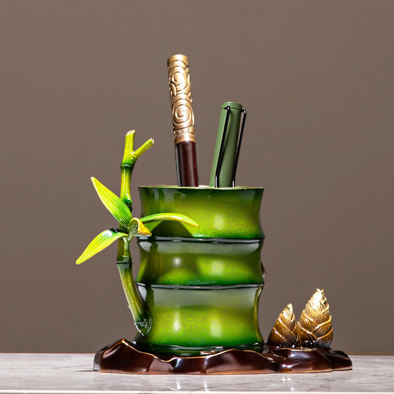 谢师礼办公室笔筒送老师铜摆件高档竹子导师节节高升毕业父亲节