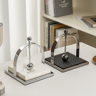 LIXADA不锈钢桌面纸巾架酒店餐厅创意餐巾纸座客厅轻奢高级感摆件