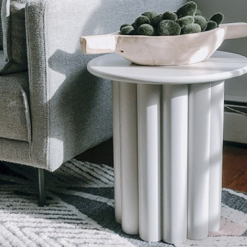 北欧风客厅家用实木圆形小茶几个性创意小户型沙发边几床头角几