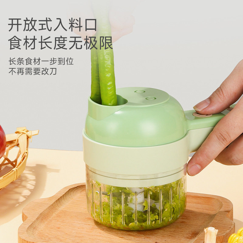 电动切菜器料理器无线蒜泥蒜蓉切葱神器手持料理机自动压拉切片