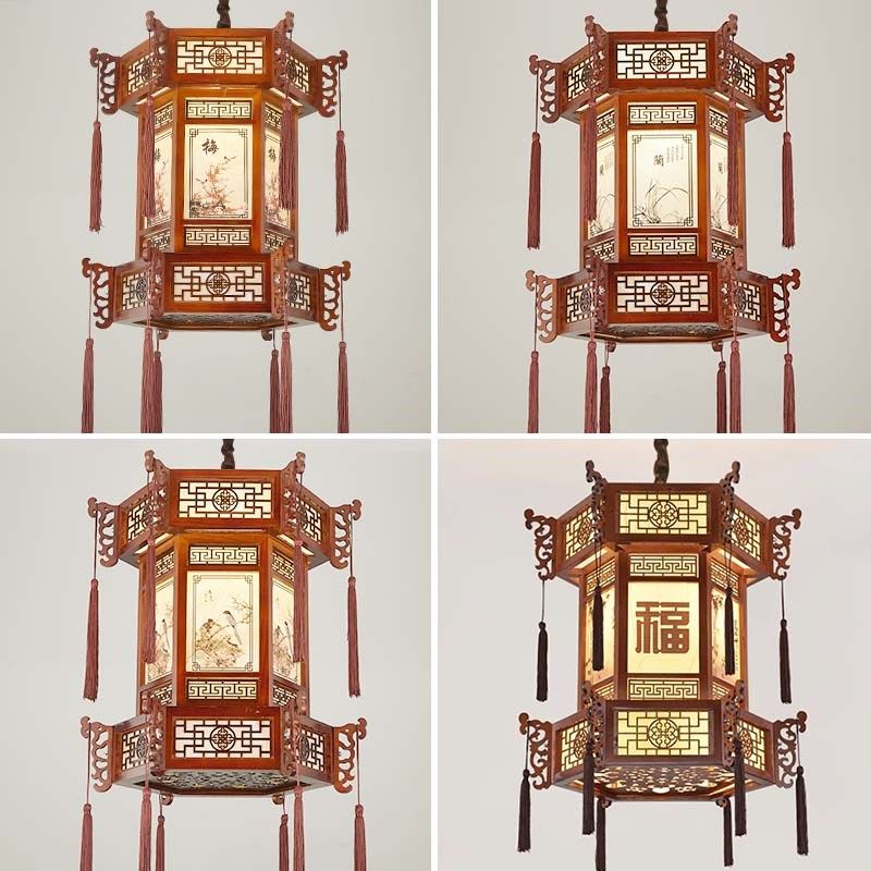 中式吊灯实木餐厅阳台灯具仿古长廊茶楼饭店祠堂红灯笼羊皮灯门口,家装灯饰光源,酒店/宴会厅/餐饮吊灯,淘宝优惠券,粉丝福利购,淘宝优惠卷